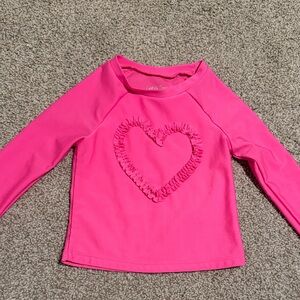 Cat & Jack Pink Kids Rashguard with Heart Design